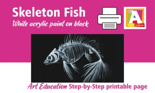 Skeleton Fish Painting: Printable Step-by-Step Guide